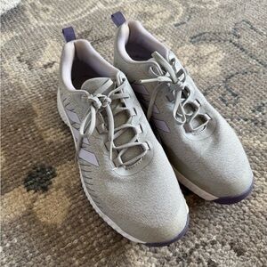 Adidas Women's Light Gray and Purple Sneakers